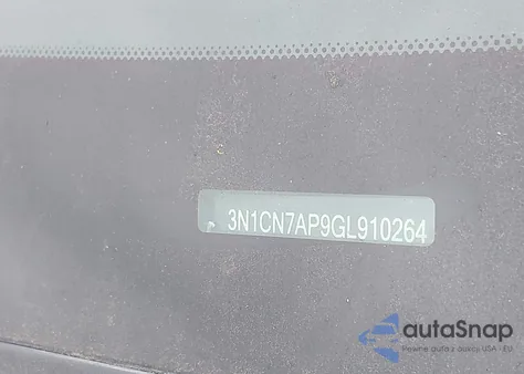 2016 Nissan Versa 1.6 Sv z USA, uszkodzony, nr VIN 3N1CN7AP9GL910264